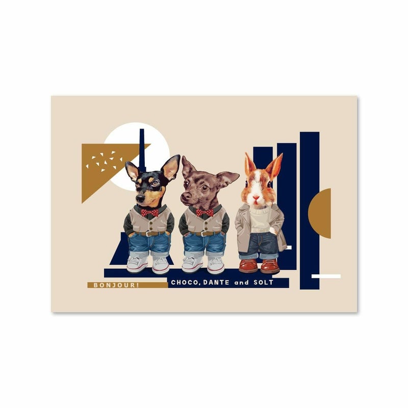 3頭デザインイラストサンプル