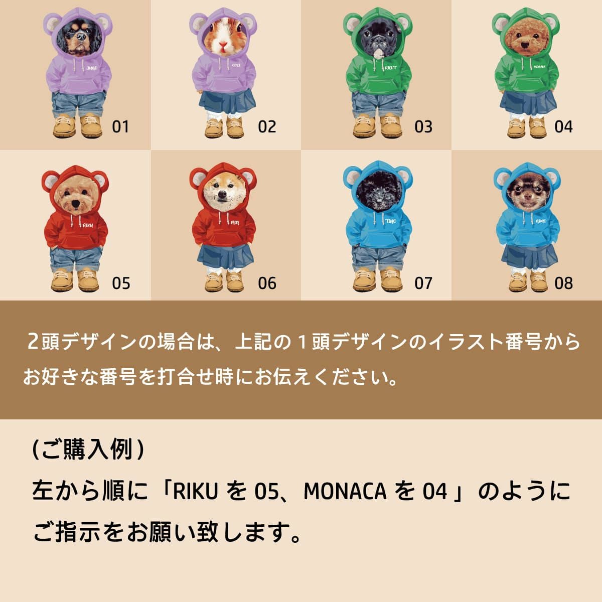 多頭デザインの組合せ