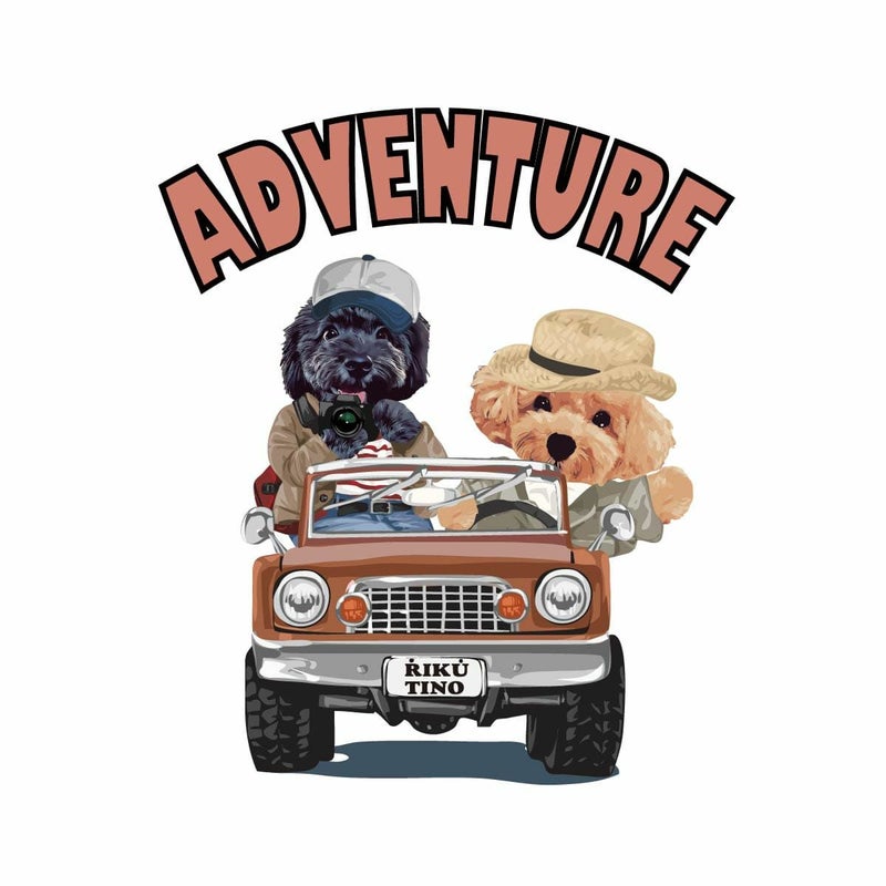 ワンポイントプリント2頭デザイン03