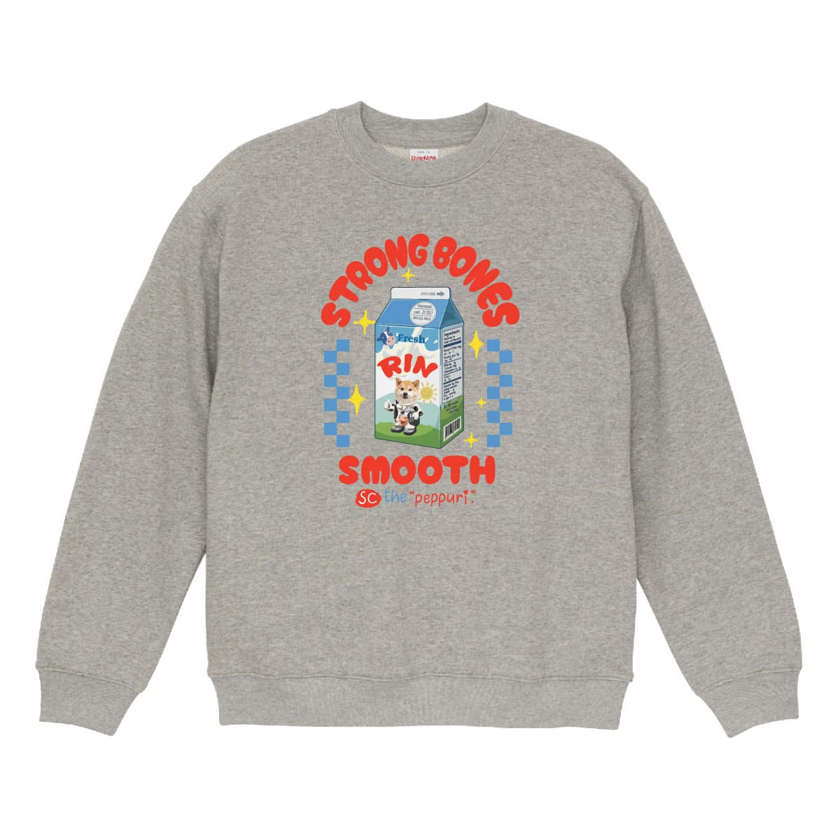 ミックスグレーにプリントしたイメージ