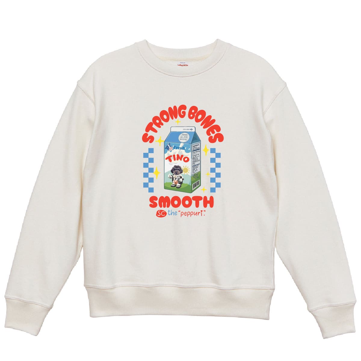 オフホワイトにプリントしたイメージ