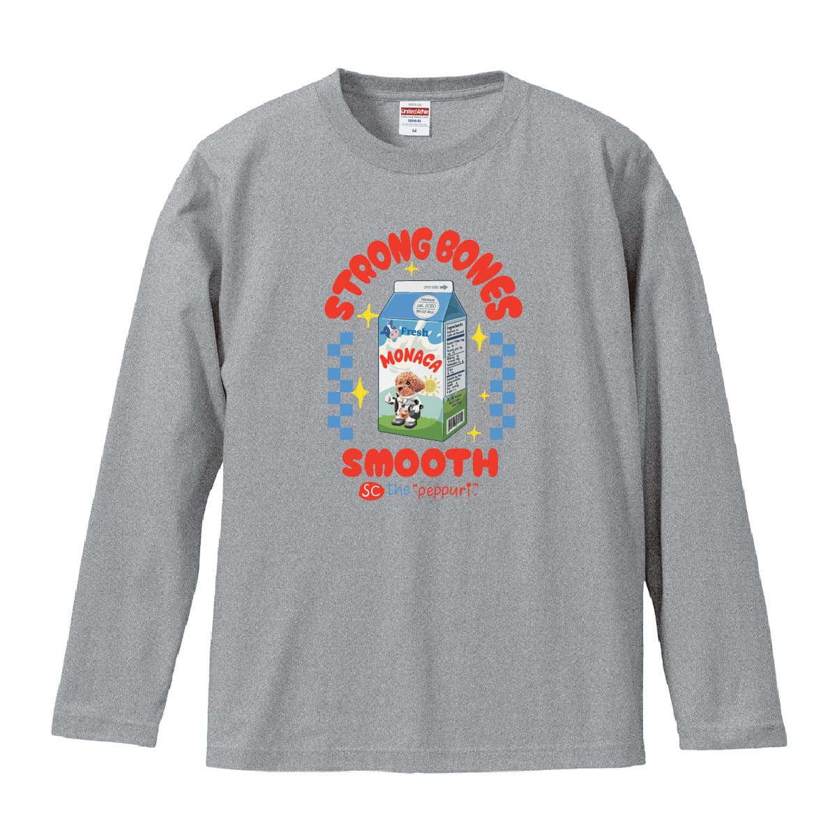 ミックスグレーにプリントしたイメージ