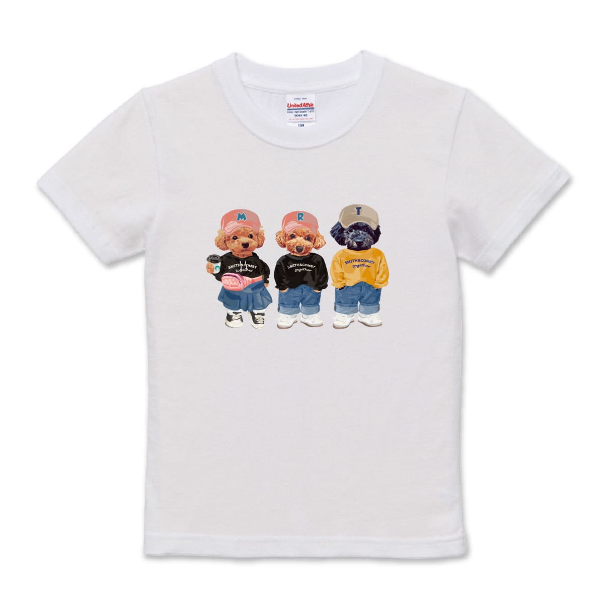 ホワイトに3頭デザインでプリントしたイメージ