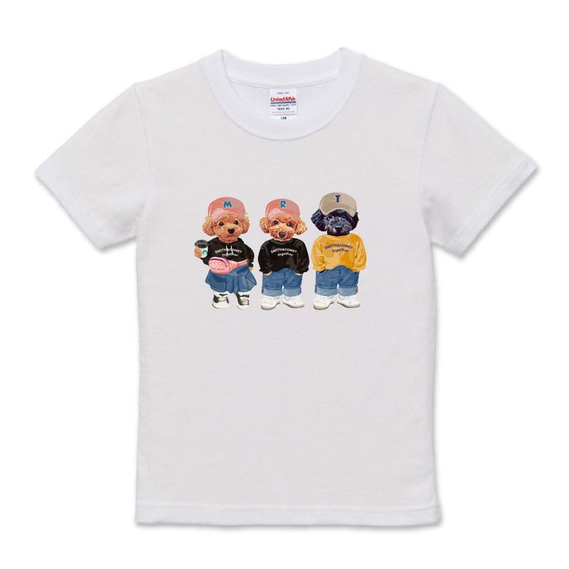 ホワイトに3頭デザインでプリントしたイメージ