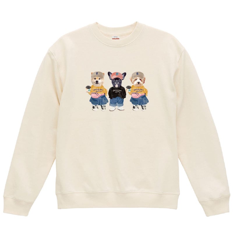 ヴィンテージナチュラルに３頭デザインをプリントしたイメージ