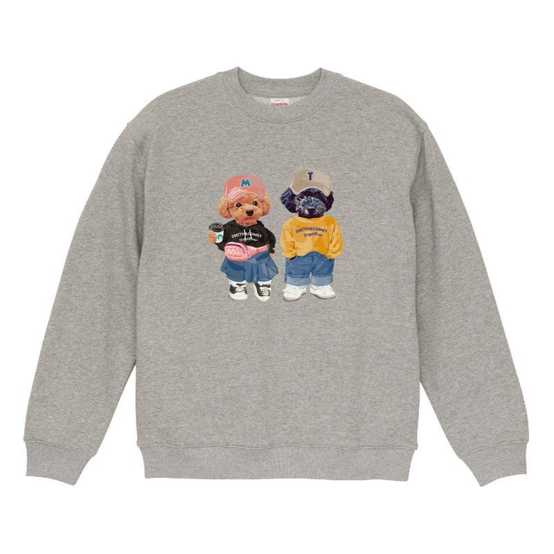 ミックスグレーに２頭デザインをプリントしたイメージ