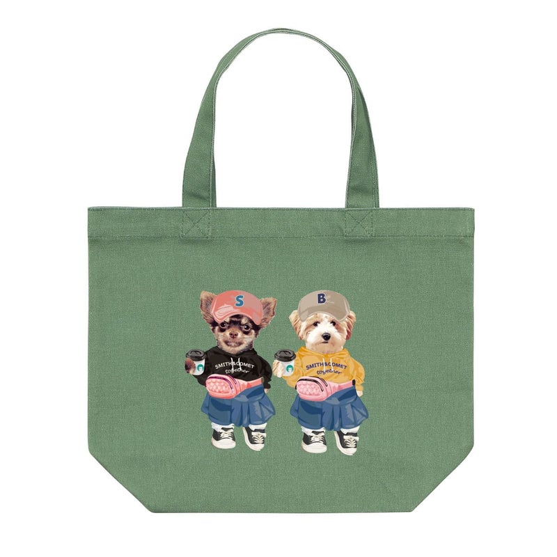 リーフグリーンに２頭デザインをプリントしたイメージ