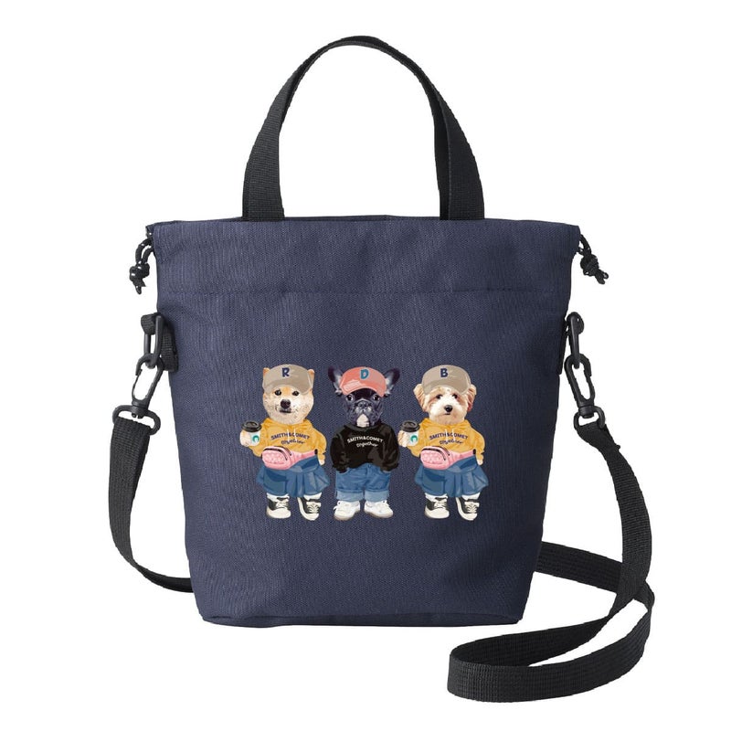 ネイビーに３頭デザインをプリントしたイメージ