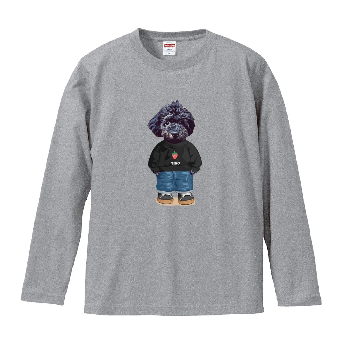 ミックスグレーにイラスト番号02をプリントしたイメージ