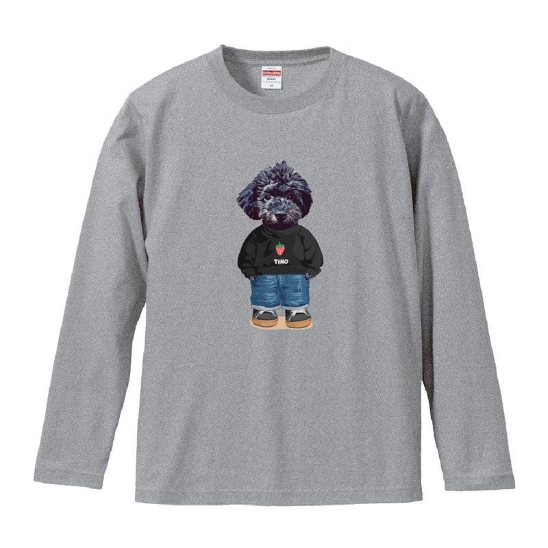 ミックスグレーにイラスト番号02をプリントしたイメージ