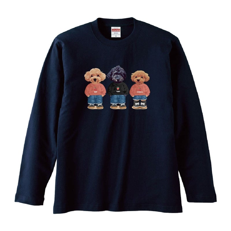 ネイビーに３頭デザインをプリントしたイメージ