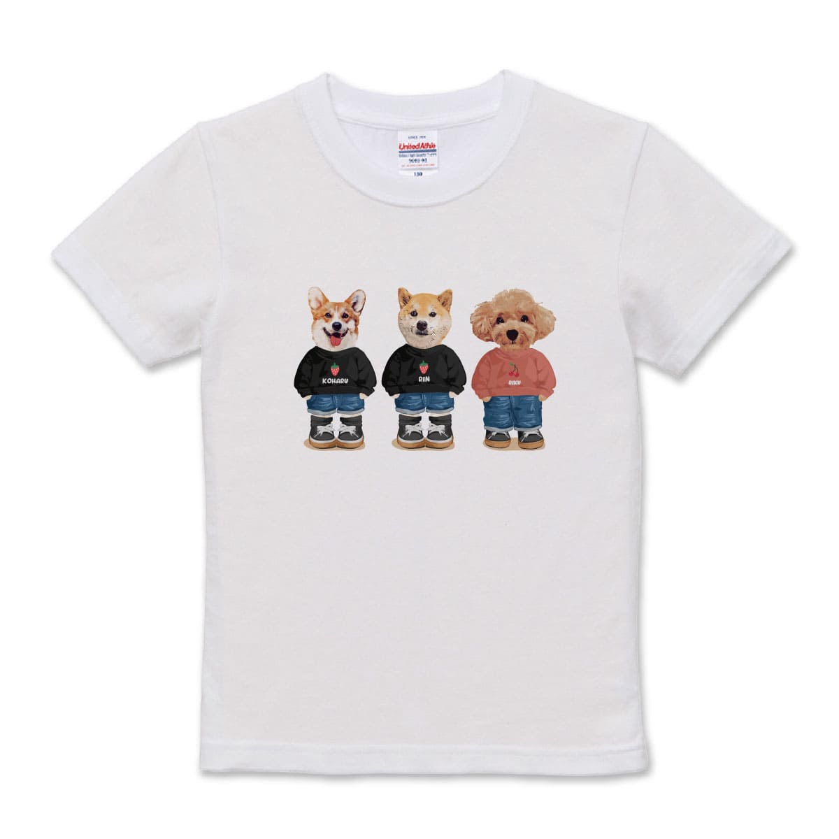 ホワイトに３頭デザインをプリントしたイメージ