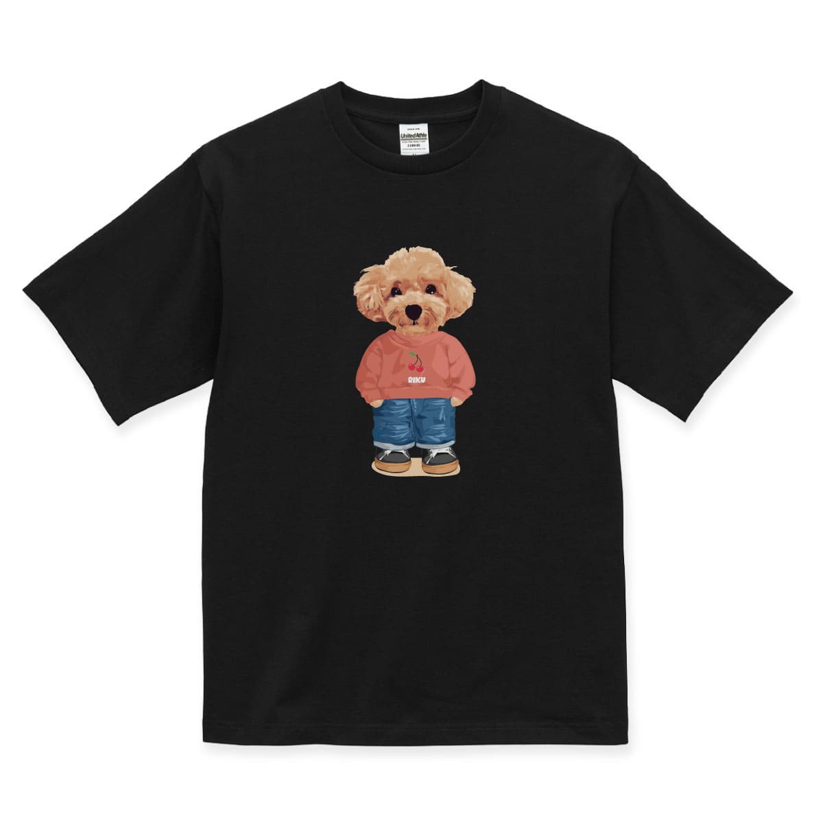 ブラックにイラスト番号01をプリントしたイメージ