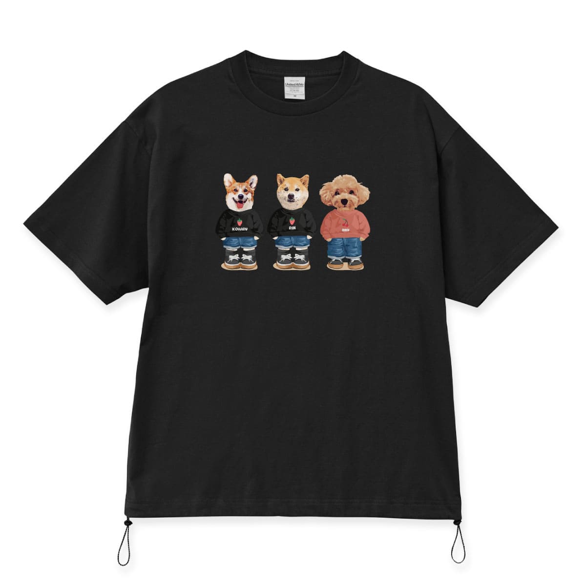 ブラックに３頭デザインをプリントしたイメージ