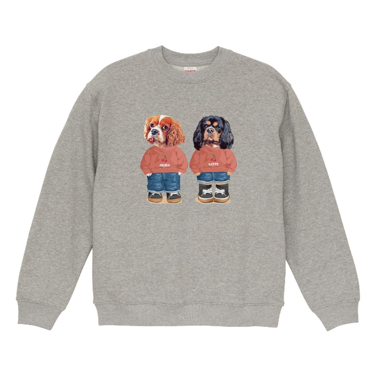 ミックスグレーに２頭デザインをプリントしたイメージ