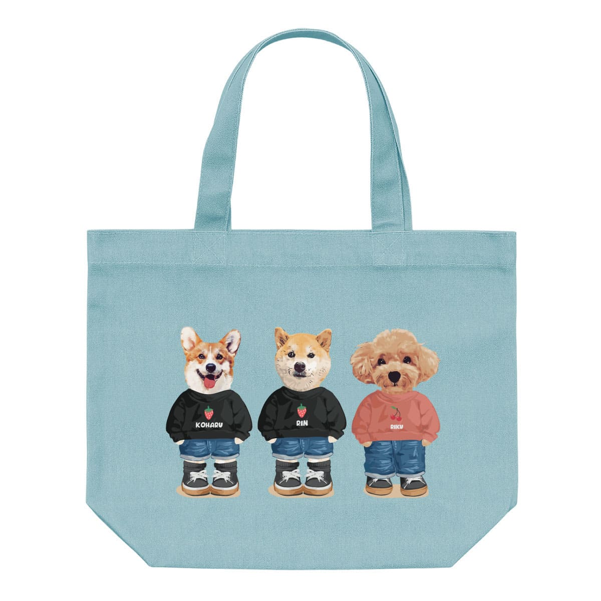 ミントに３頭デザインをプリントしたイメージ