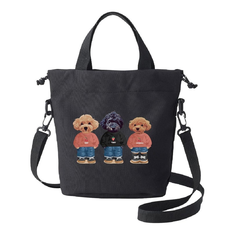 ブラックに３頭デザインをプリントしたイメージ