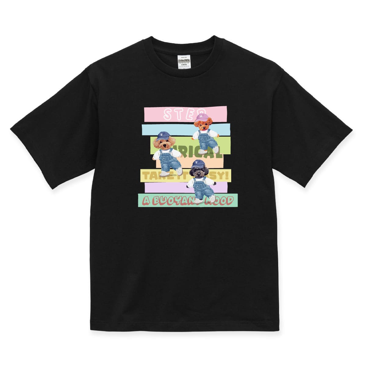 ブラックにプリントしたイメージ