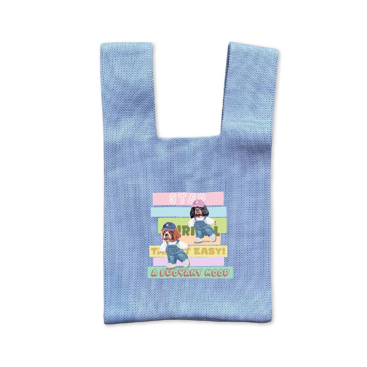 ブルーにプリントしたイメージ