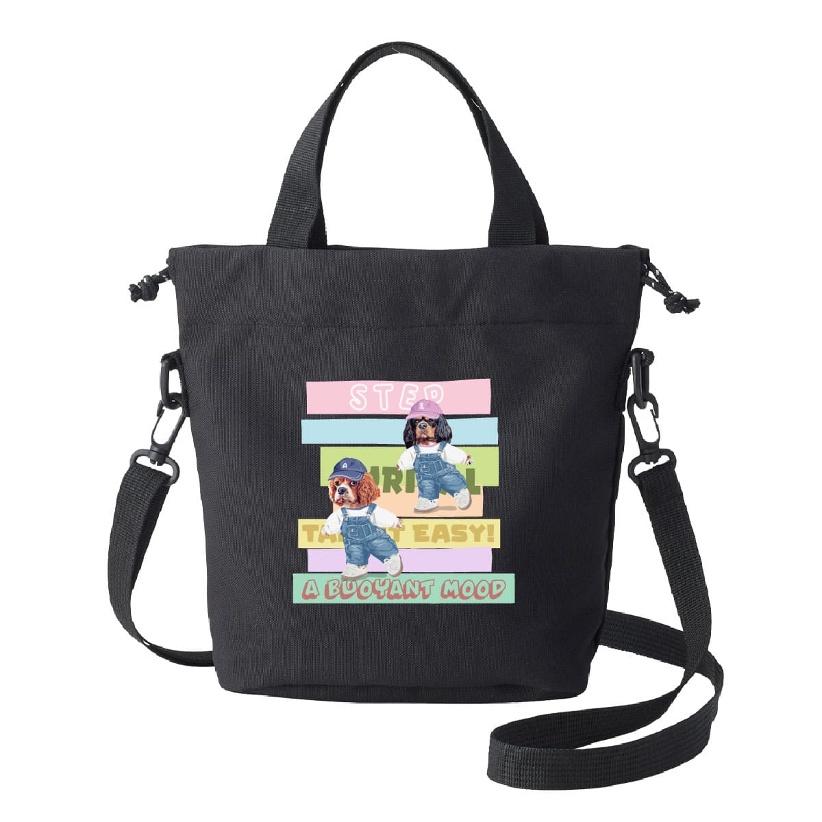 ブラックにプリントしたイメージ