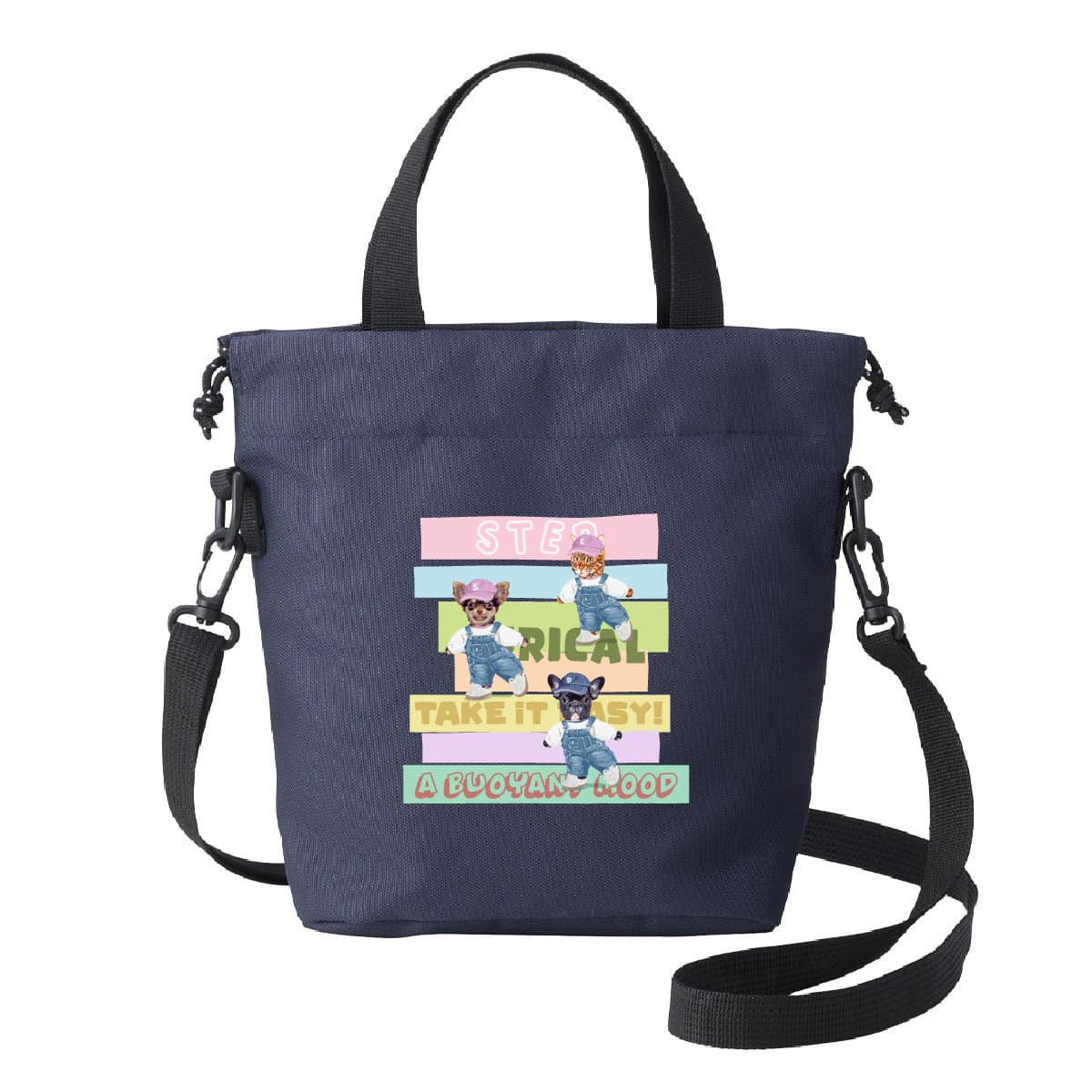 ネイビーにプリントしたイメージ