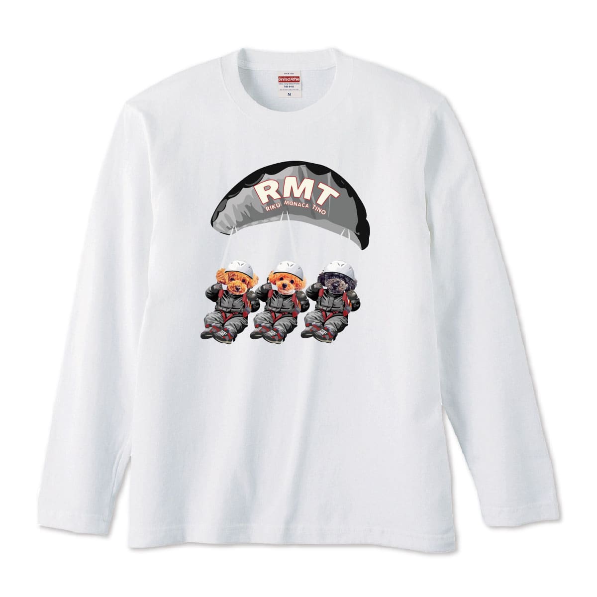 ホワイトに３頭デザイン01をプリントしたイメージ