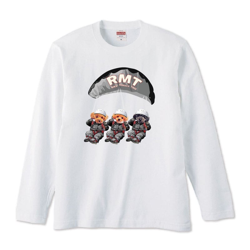 ホワイトに３頭デザイン01をプリントしたイメージ