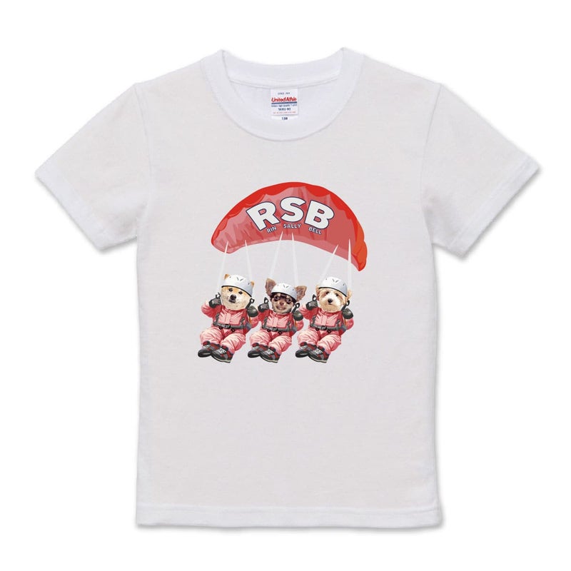 ホワイトに３頭デザイン02をプリントしたイメージ