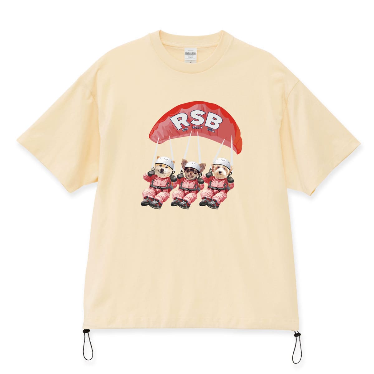 アイボリーに３頭デザイン02をプリントしたイメージ