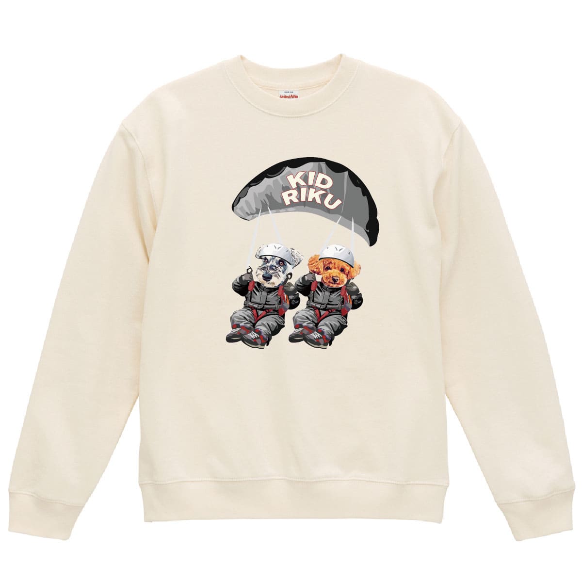 ヴィンテージナチュラルに２頭デザイン01をプリントしたイメージ