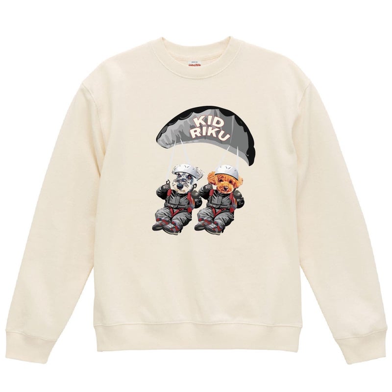 ヴィンテージナチュラルに２頭デザイン01をプリントしたイメージ