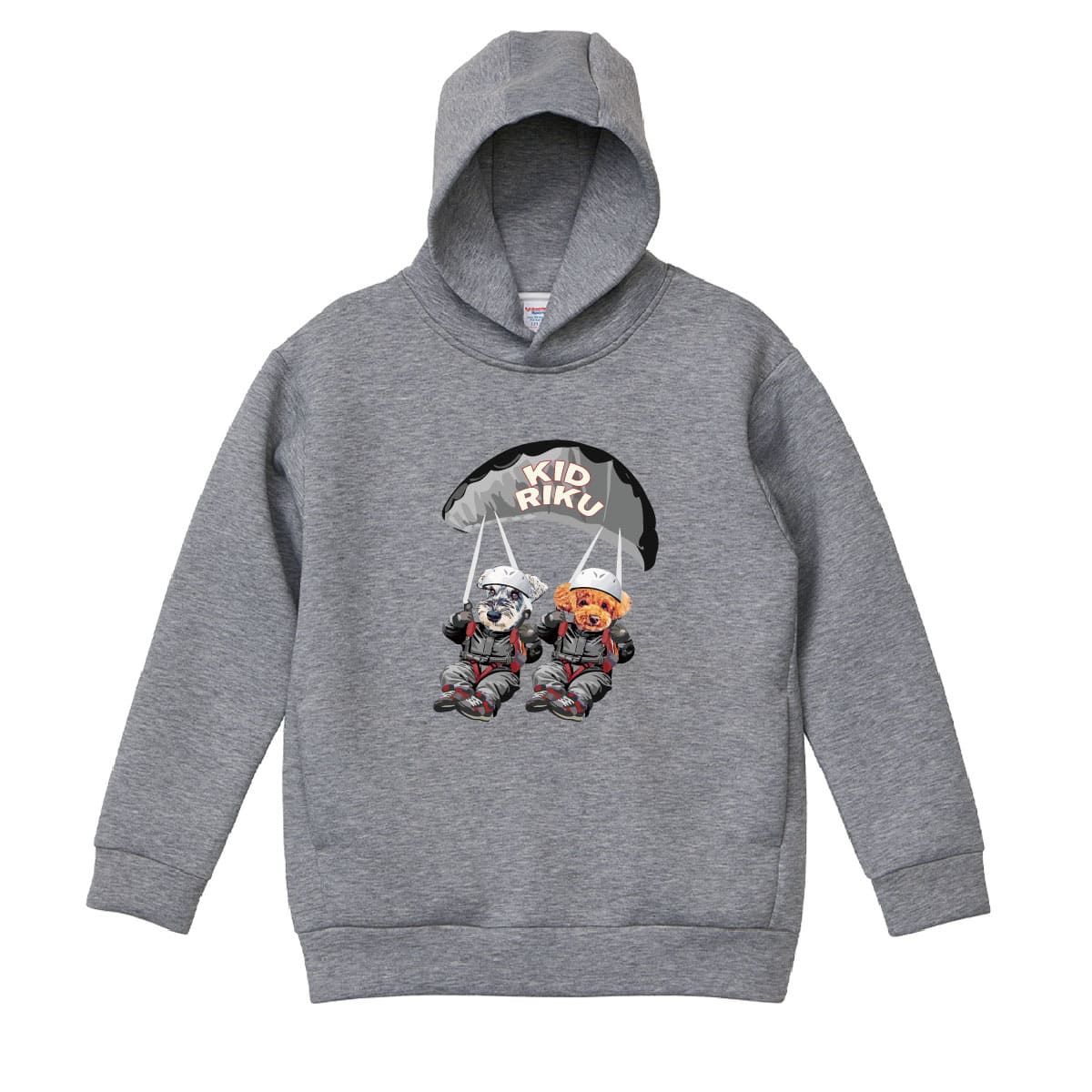 ヘザーグレーに２頭デザイン01をプリントしたイメージ