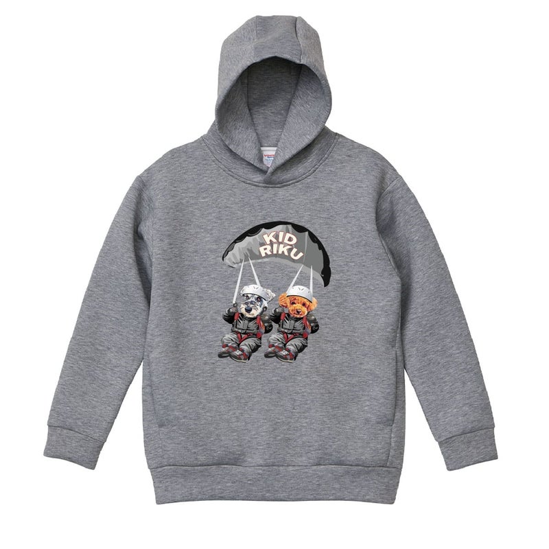 ヘザーグレーに２頭デザイン01をプリントしたイメージ