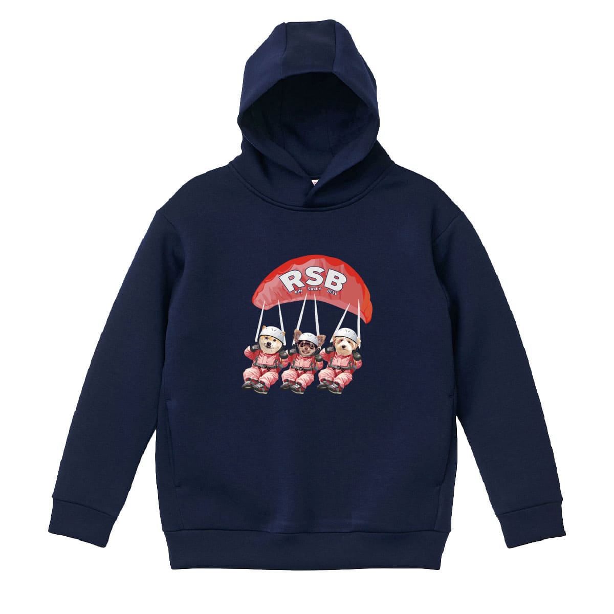 ネイビーに３頭デザイン02をプリントしたイメージ