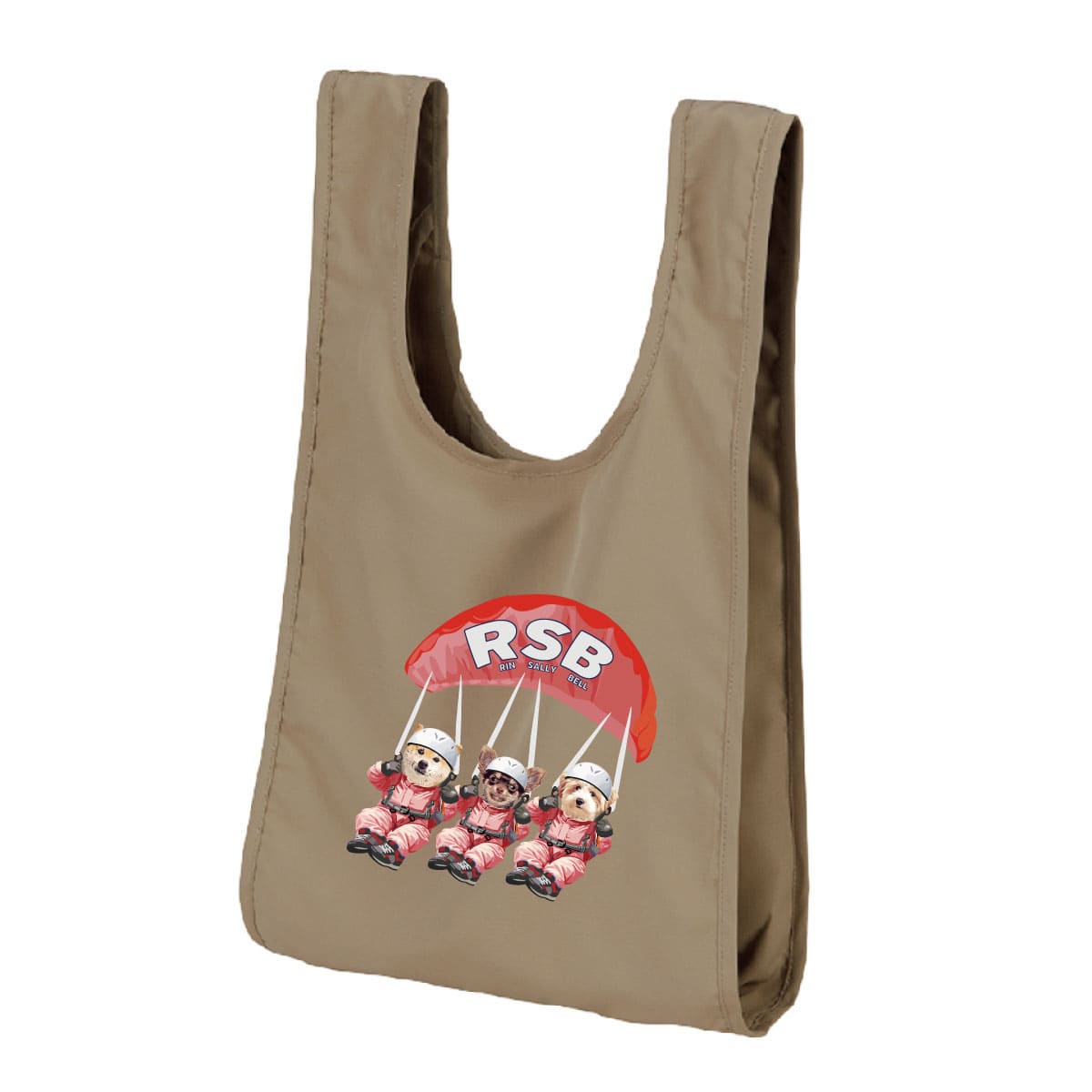 カーキに３頭デザイン02をプリントしたイメージ