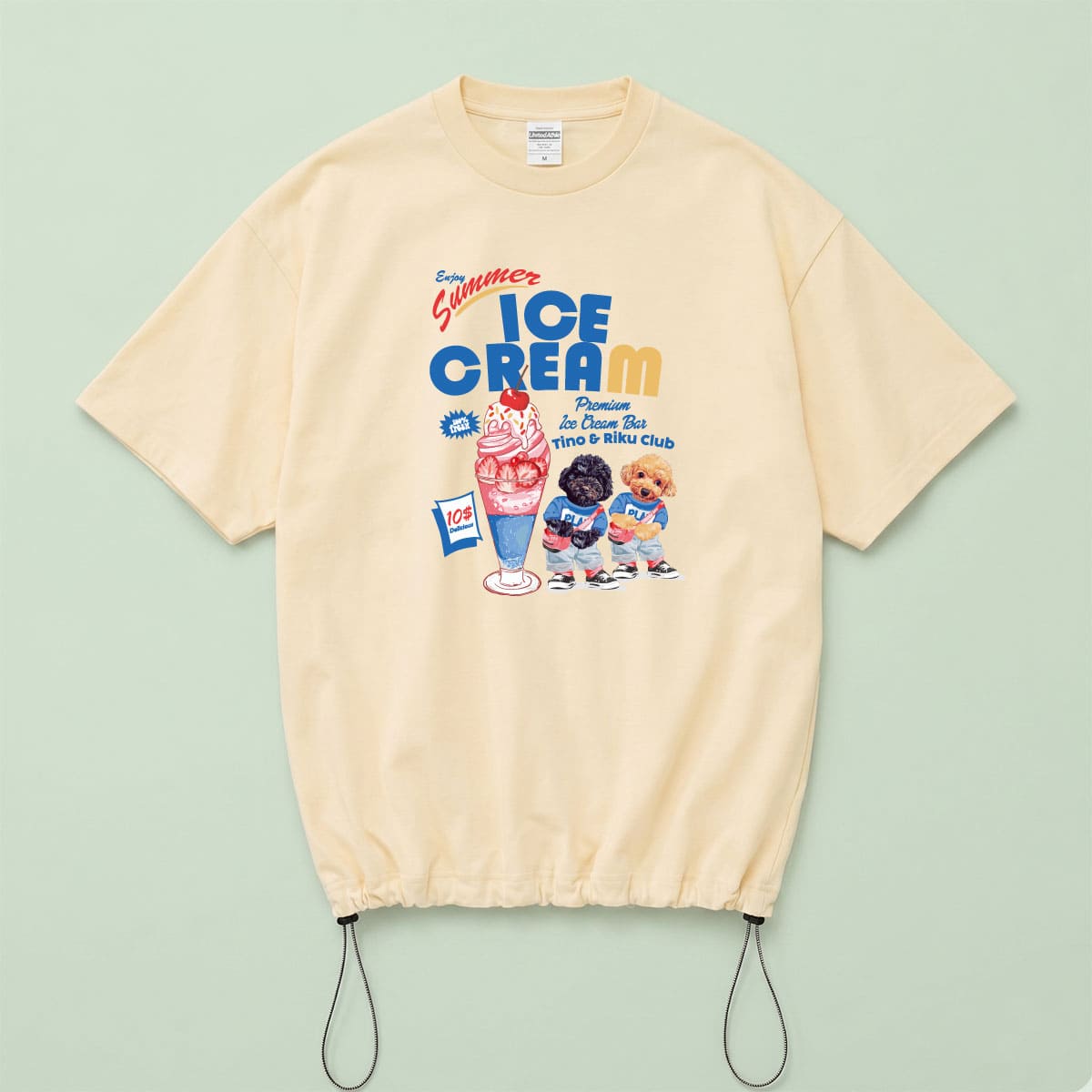 アイボリーにプリントしたイメージ