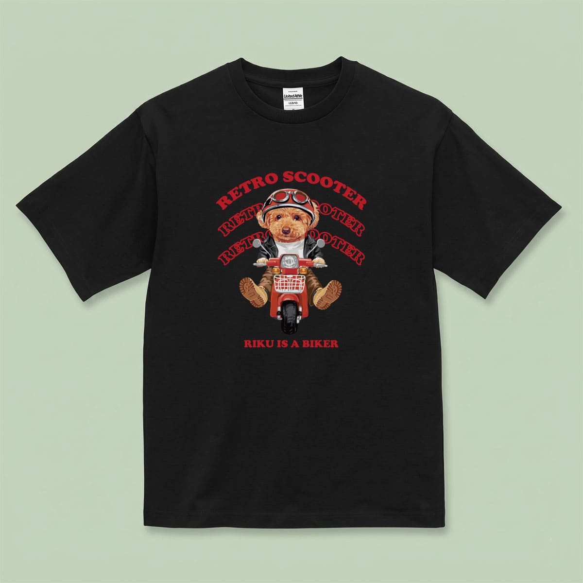 Tシャツにイラスト番号1をプリントしたイメージ
