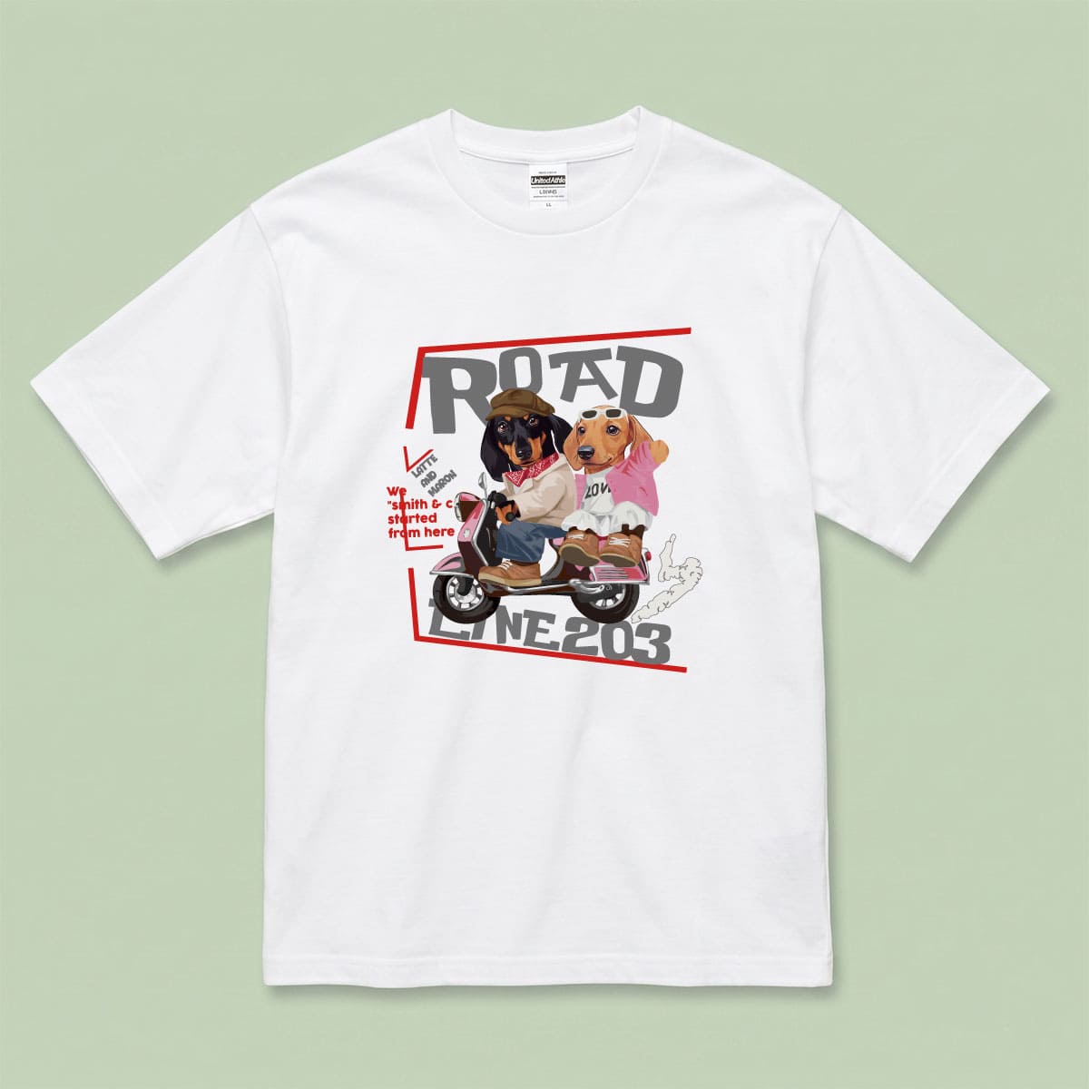 Tシャツにイラスト番号1をプリントしたイメージ