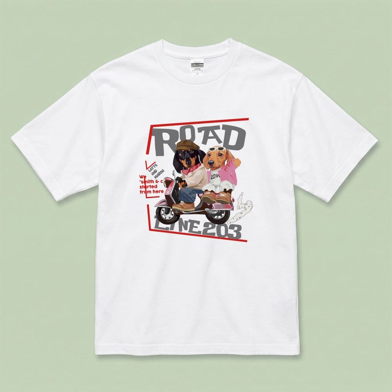 Tシャツにイラスト番号1をプリントしたイメージ