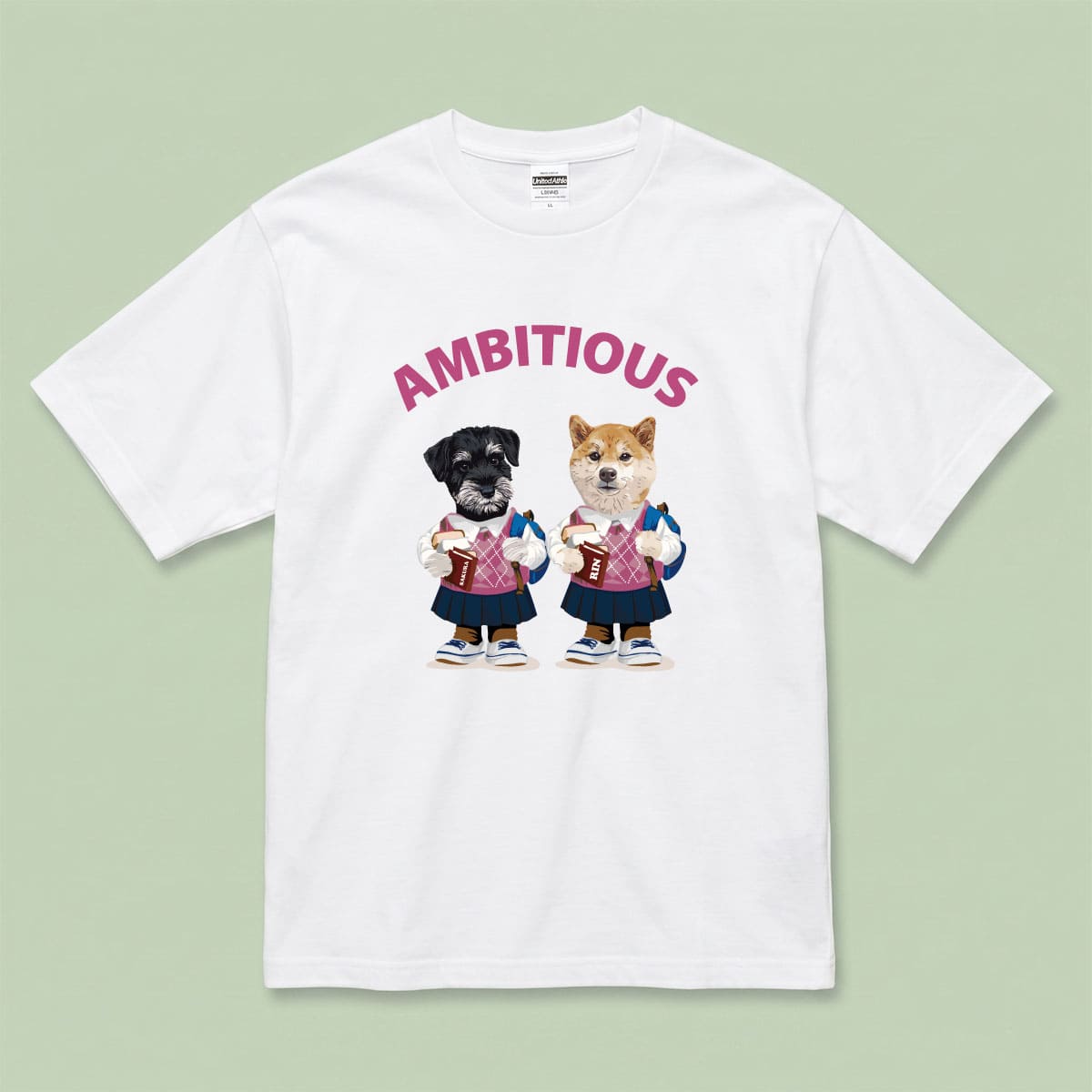 Tシャツにイラスト番号5をプリントしたイメージ