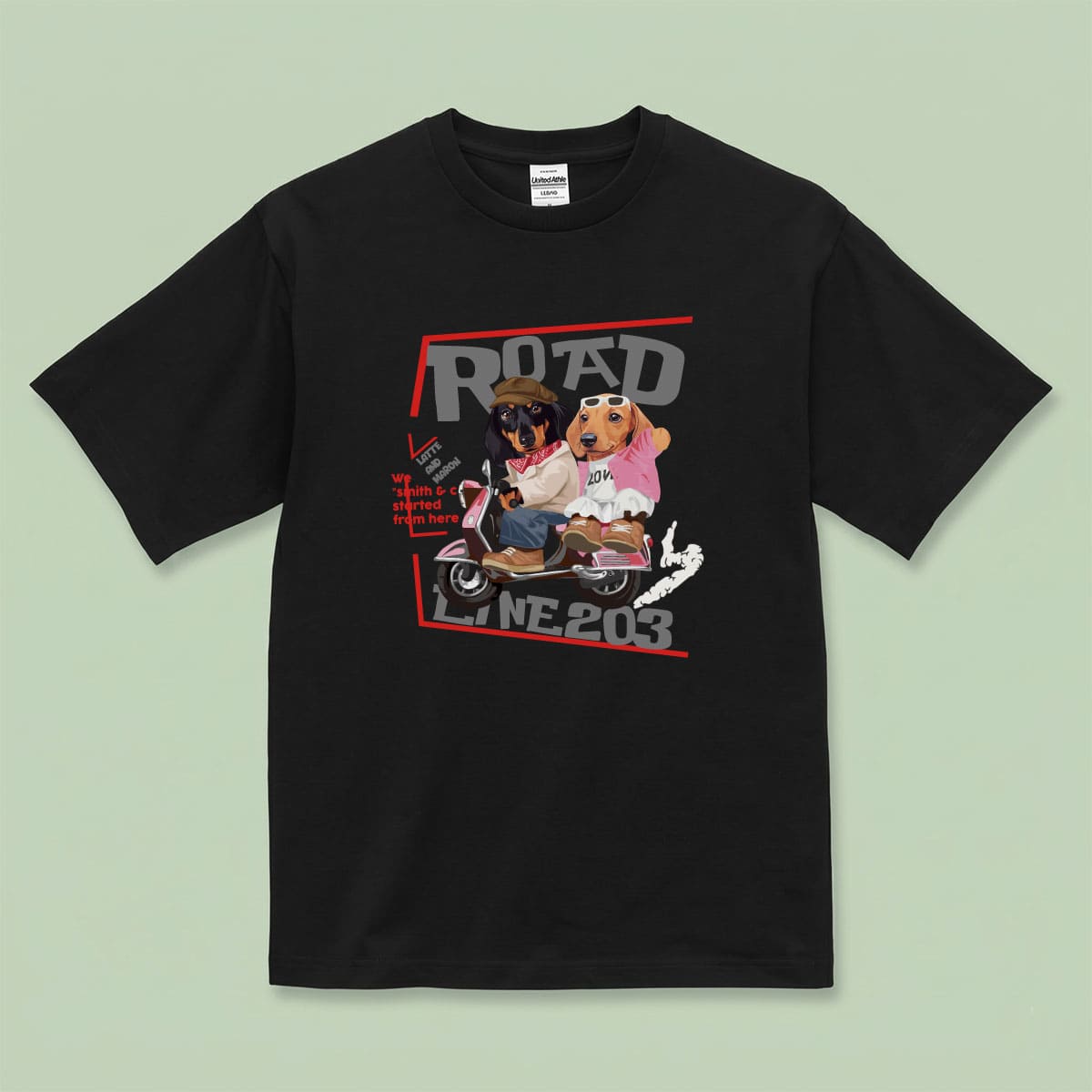 Tシャツにイラスト番号1をプリントしたイメージ