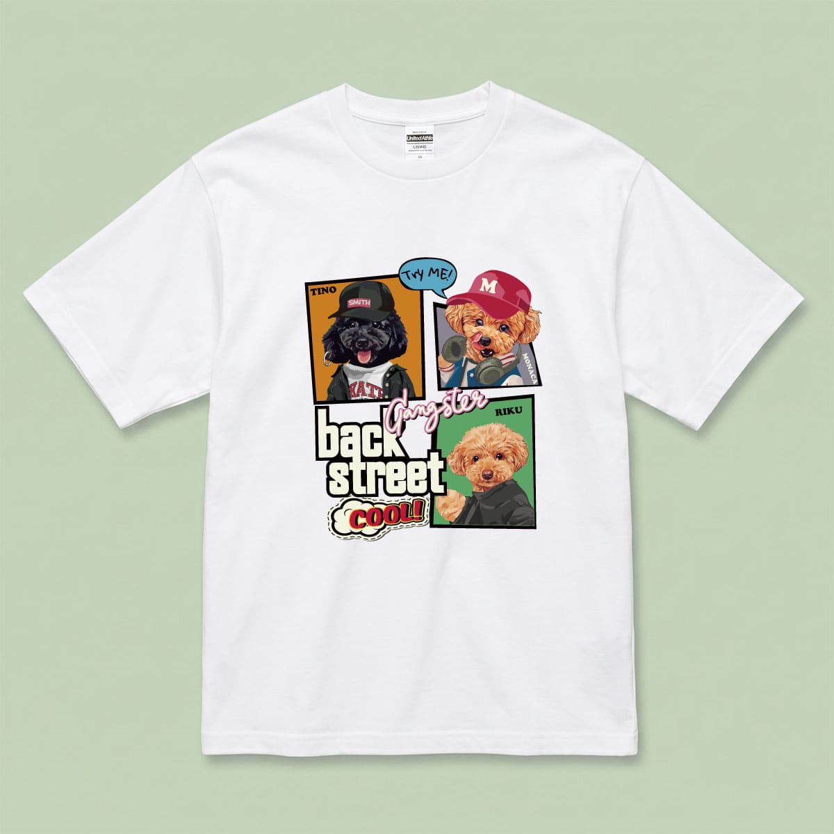 Tシャツにイラスト番号2をプリントしたイメージ