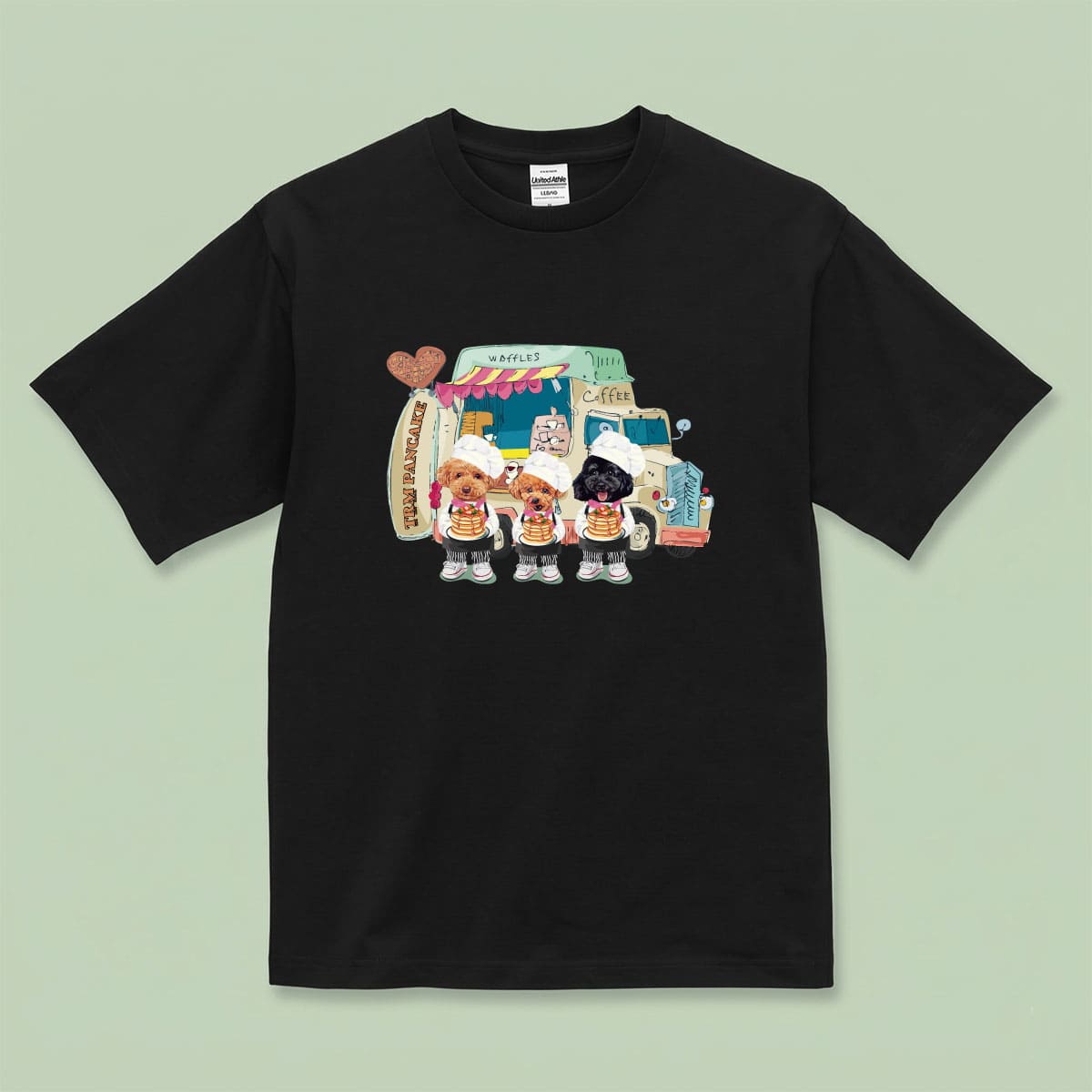 Tシャツにイラスト番号1をプリントしたイメージ
