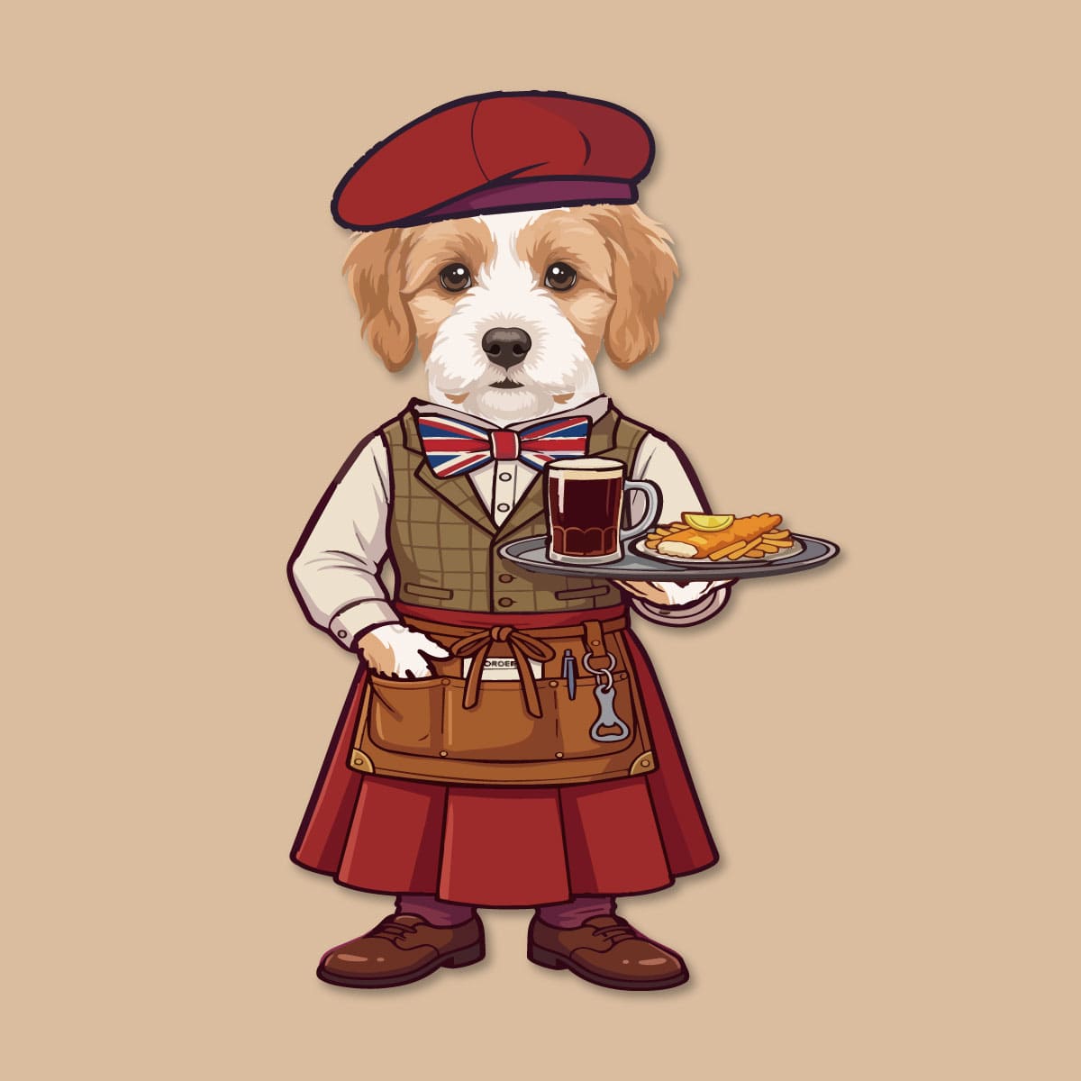 イラスト番号05（パブのウェイトレス）