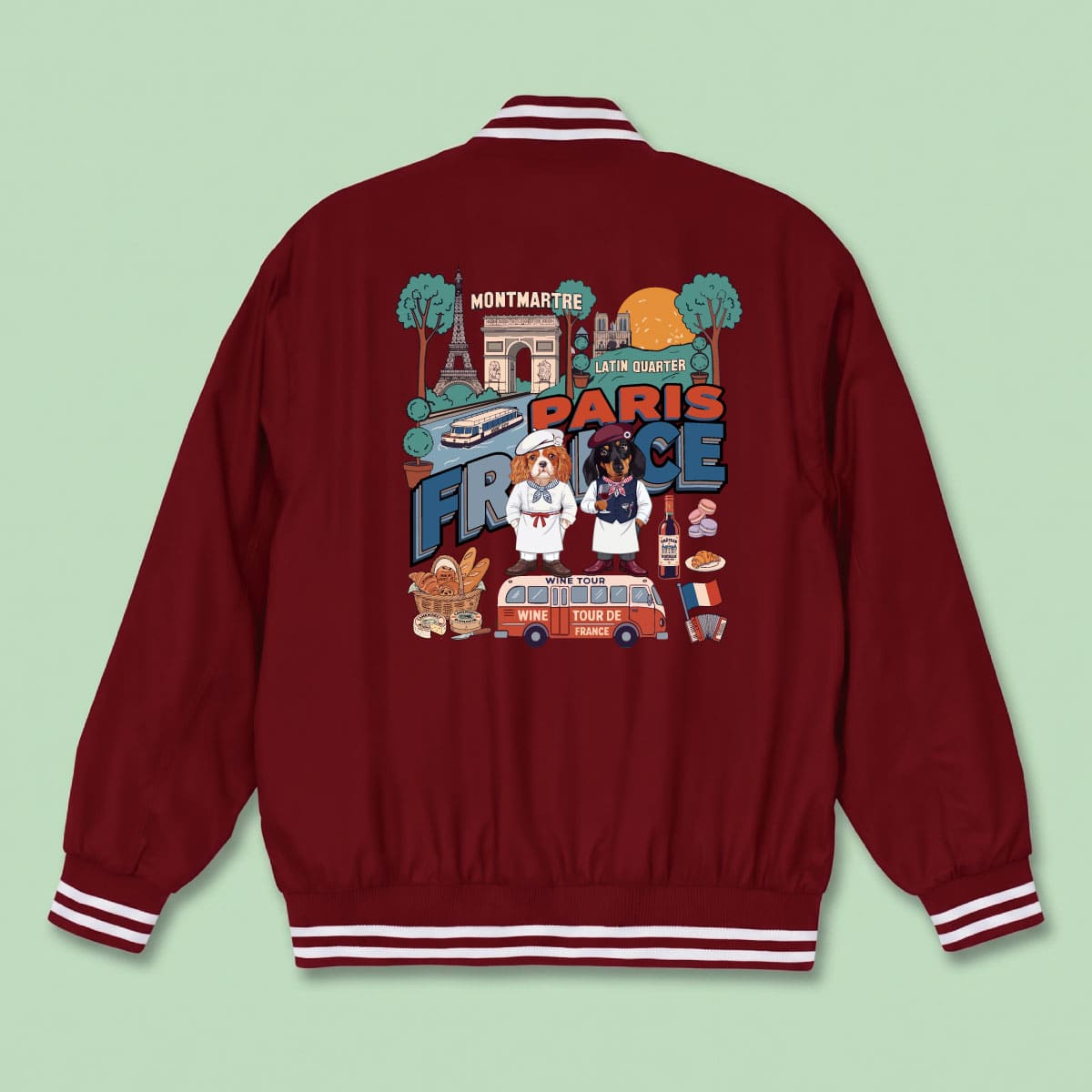 バーガンディにプリントしたイメージ